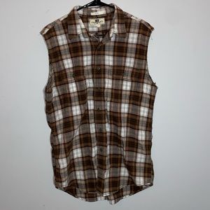 Cut Sleeve Button Up Shirt